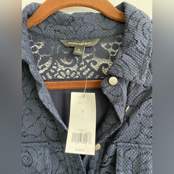 Banana Republic Navy Blue Lace Romper - Size 8 - Picture 8 of 8